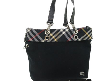 BURBERRY Nova Check Blue Label Shoulder Bag Canvas 2way BlackNew ki3462 Online