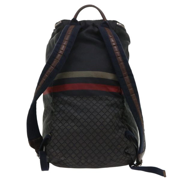 GUCCI Sherry Line Diamante Backpack Nylon Black Red beige 268111 bs6735 For Sale