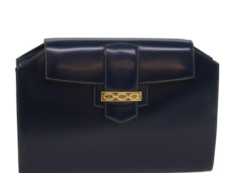 GUCCI Clutch Bag Leather Navy 004 406 0279 fm2776 Online Sale