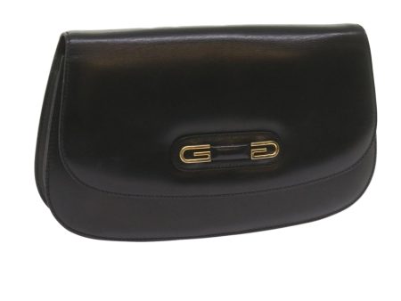 GUCCI Clutch Bag Leather Black 61894 Online now