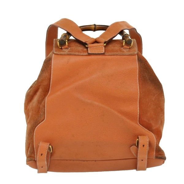 GUCCI Bamboo Backpack Suede Leather Orange th3041 Online