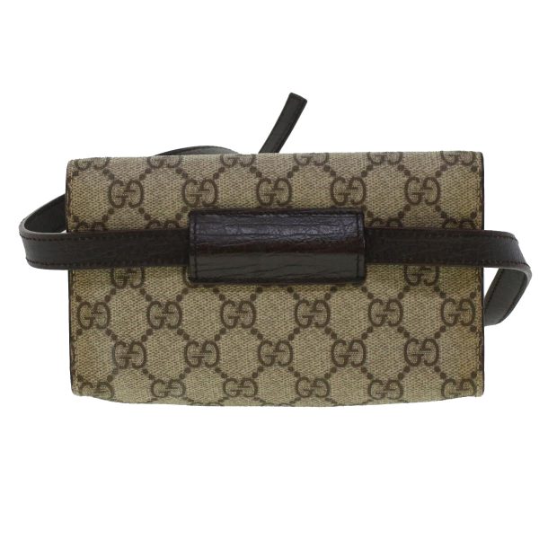 GUCCI GG Canvas Waist Bag PVC Leather Beige 137376 am4371 on Sale