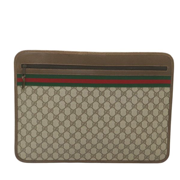 GUCCI GG Supreme Web Sherry Line Briefcase Beige Red Green 89 02 060 tb936 For Sale