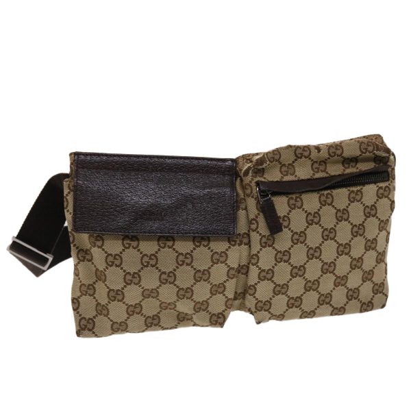 GUCCI GG Canvas Waist bag Leather Beige 28566 47122 Online now