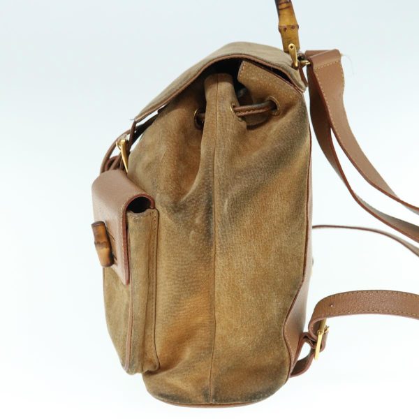 GUCCI Bamboo Backpack Suede Brown 003 2058 0016 th4407 For Discount