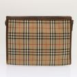 BURBERRY Nova Check Clutch Bag Canvas 2Set Beige BrownNew 68349 Cheap