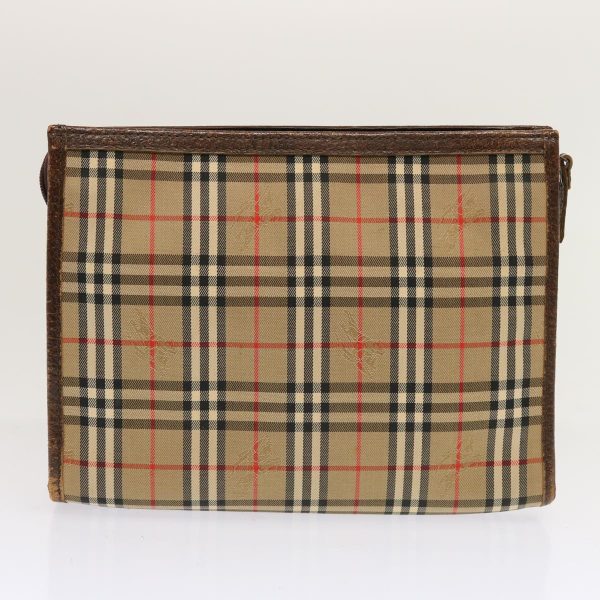 BURBERRY Nova Check Clutch Bag Canvas 2Set Beige BrownNew 68349 Cheap