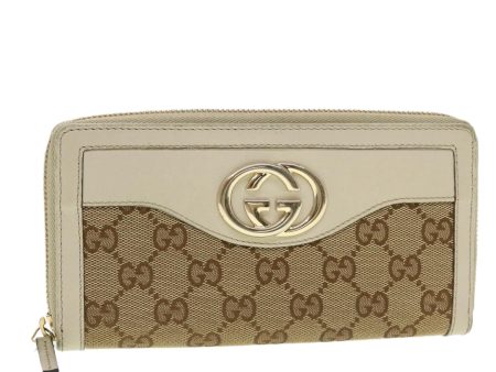 GUCCI GG Canvas Long Wallet Beige White 308012 43741 Hot on Sale