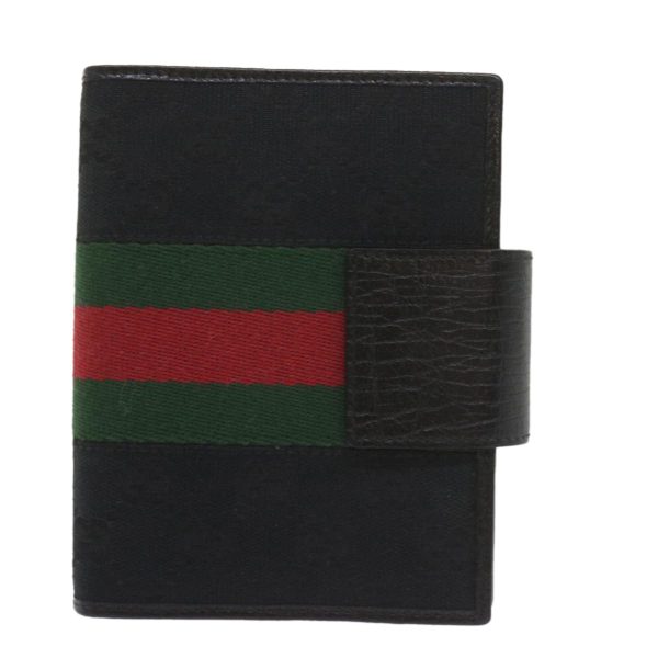 GUCCI GG Canvas Web Sherry Line Day Planner Cover Black Red Green am5263 Fashion