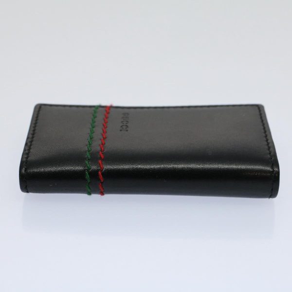 GUCCI Key Case Leather Black Red Green 138052 am5177 Hot on Sale