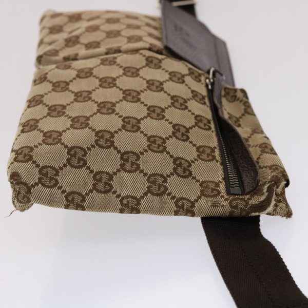 GUCCI GG Canvas Waist bag Leather Beige 28566 47122 Online now