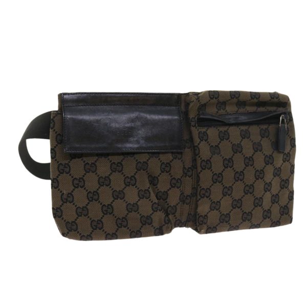 GUCCI GG Canvas Waist bag Brown 018 1621 ep1967 Cheap