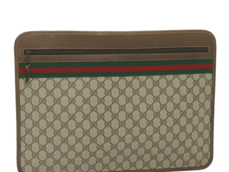 GUCCI GG Supreme Web Sherry Line Briefcase Beige Red Green 89 02 060 tb936 For Sale