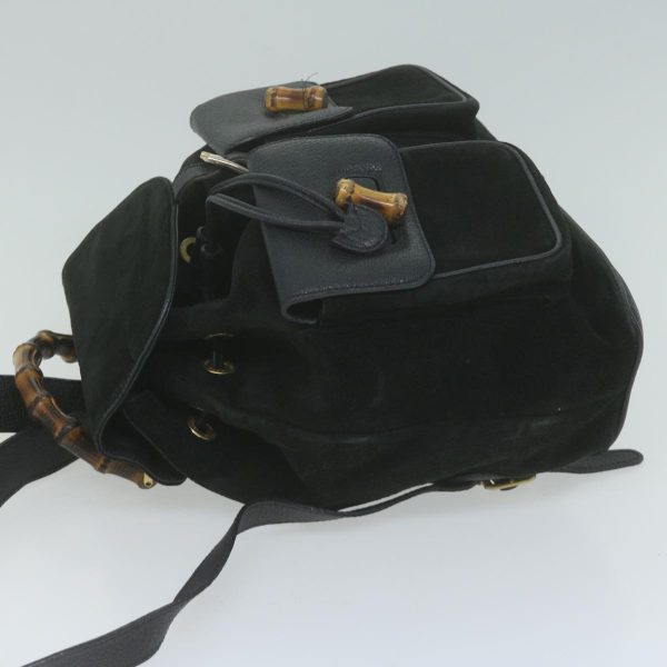 GUCCI Bamboo Backpack Suede Black 003 0016 0 66025 For Sale