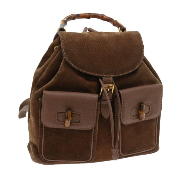 GUCCI Bamboo Backpack Suede Brown 003 1998 0016 ep1912 Online Sale