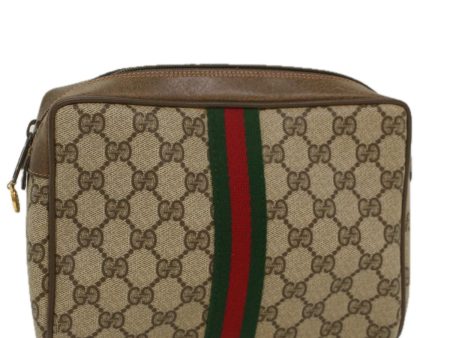 GUCCI GG Canvas Web Sherry Line Clutch Bag Beige Red Green 63.01.012 th4080 Discount