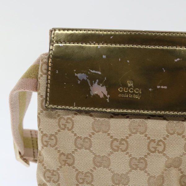 GUCCI GG Canvas Sherry Line Waist bag Beige Gold pink 28566 yk8454 Online now