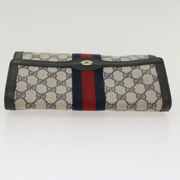 GUCCI GG Canvas Sherry Line Clutch Bag Gray Red Navy 89.01.006 yk7558B Hot on Sale