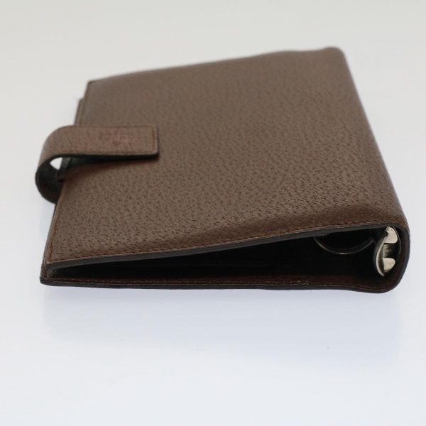 GUCCI Day Planner Cover Leather Brown ki3292 Online now