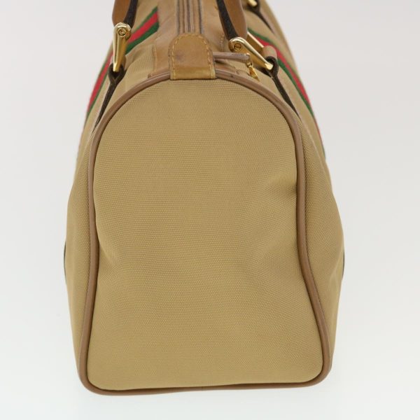 GUCCI Web Sherry Line Boston Bag Canvas Beige Red Green 378.012.3841 43210 Online Hot Sale