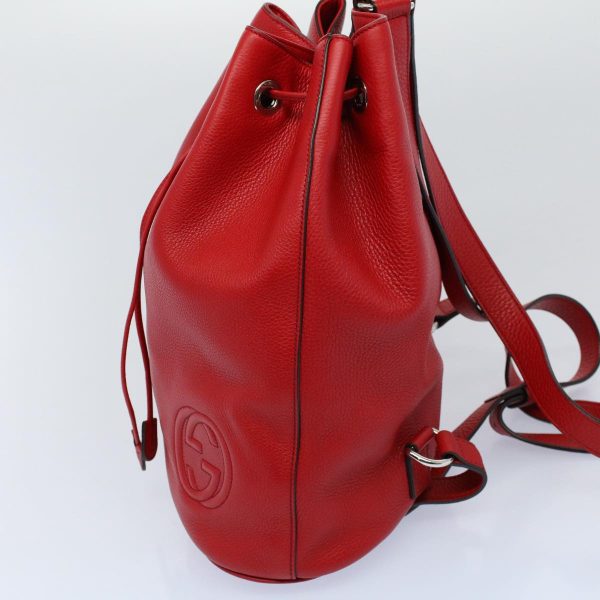 GUCCI Soho Backpack Leather Red 368588 fm2801 on Sale