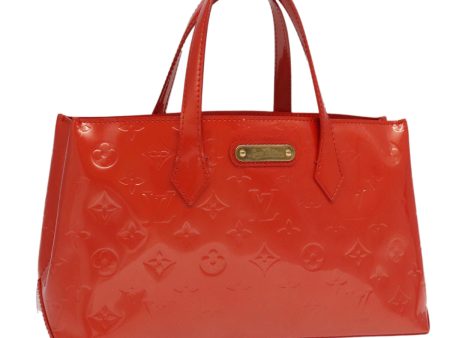 LOUIS VUITTON Monogram Vernis Wilshire PM Hand Bag Orenge M93644  95270 on Sale