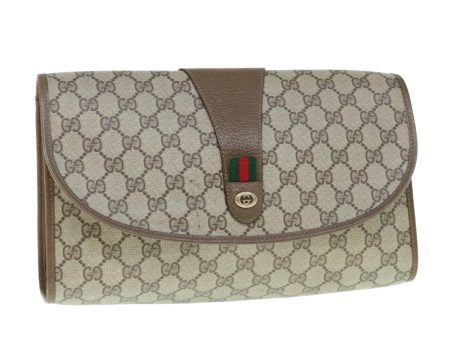 GUCCI Web Sherry Line GG Supreme Clutch Bag Beige Red Green 89 01 031 63621 Fashion