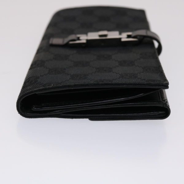 GUCCI GG Canvas Jackie Long Wallet Leather Black ep953 Online Sale