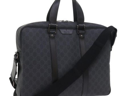 GUCCI GG Canvas Business Bag PVC Leather 2way Black 337081 55693 Online Hot Sale