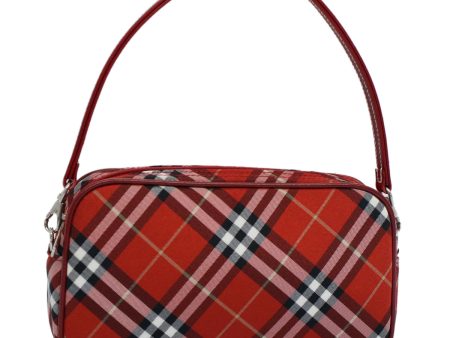 BURBERRY Nova Check Blue Label Accessory Pouch Nylon RedNew 55756 For Sale