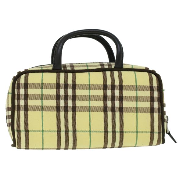 BURBERRY Nova Check Hand Bag Nylon Leather Yellow BrownNew 53816 For Discount