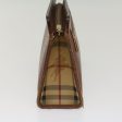 BURBERRY Nova Check Clutch Bag Leather BrownNew 54196 Online now