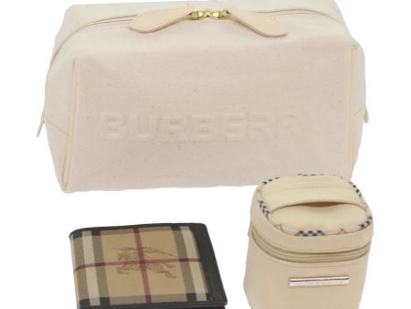 BURBERRY Nova Check Pouch Canvas 3Set BeigeNew 67078 Online now