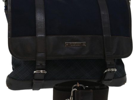 BURBERRY Nova Check Black label Shoulder Bag Canvas NavyNew bs12199 For Cheap