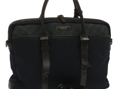 BURBERRY Nova Check Black Label Business Bag Canvas 2way NavyNew 67442 For Discount