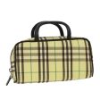 BURBERRY Nova Check Hand Bag Nylon Leather Yellow BrownNew 53816 For Discount