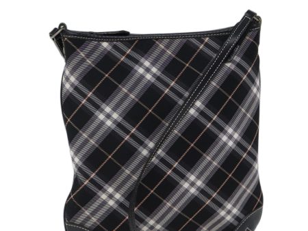 BURBERRY Nova Check Blue Label Shoulder Bag Canvas BlackNew ki4402 Online