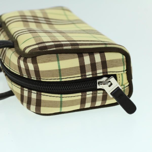 BURBERRY Nova Check Hand Bag Nylon Leather Yellow BrownNew 53816 For Discount