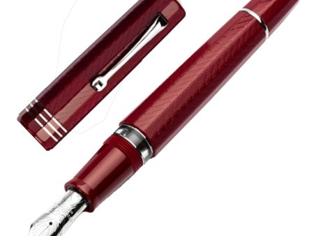 Leonardo Dodici Guilloche No. 8 Fountain Pen - Burgundy CT Hot on Sale