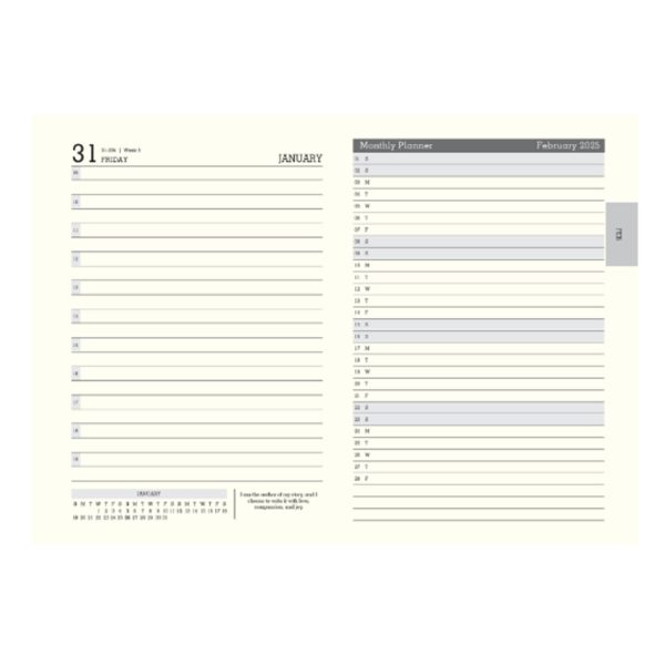 Scholar Legend 2025 B5 Daily Planner - Grey Fashion