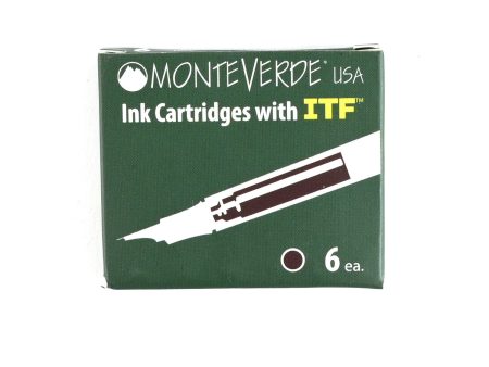 Monteverde Standard Ink Cartridge Pack of 6 - Midnight Black Online Sale