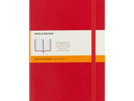 Moleskine Classic Soft Cover Red Notebook - A5, Ruled Online Sale