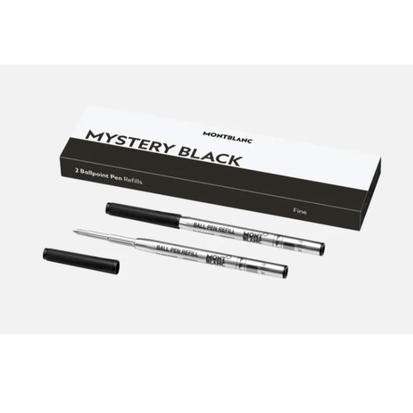 Montblanc 128210 Ball Pen Refill - Mystery Black - Fine - Pack of 2 Online Sale