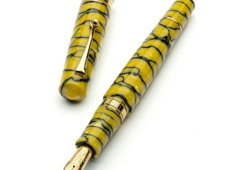 Leonardo Cinquantesimo 50th Anniversary Rediscover Fountain Pen - Black Yellow GT (Limited Edition) Hot on Sale