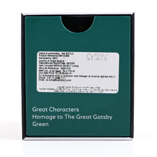 Montblanc Great Characters Homage to the Great Gatsby Ink Bottle, Green - 50ml For Cheap