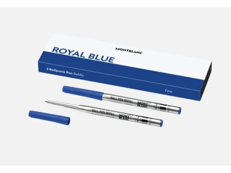 Montblanc 128213 Ball Pen Refill - Royal Blue - Fine - Pack of 2 For Sale